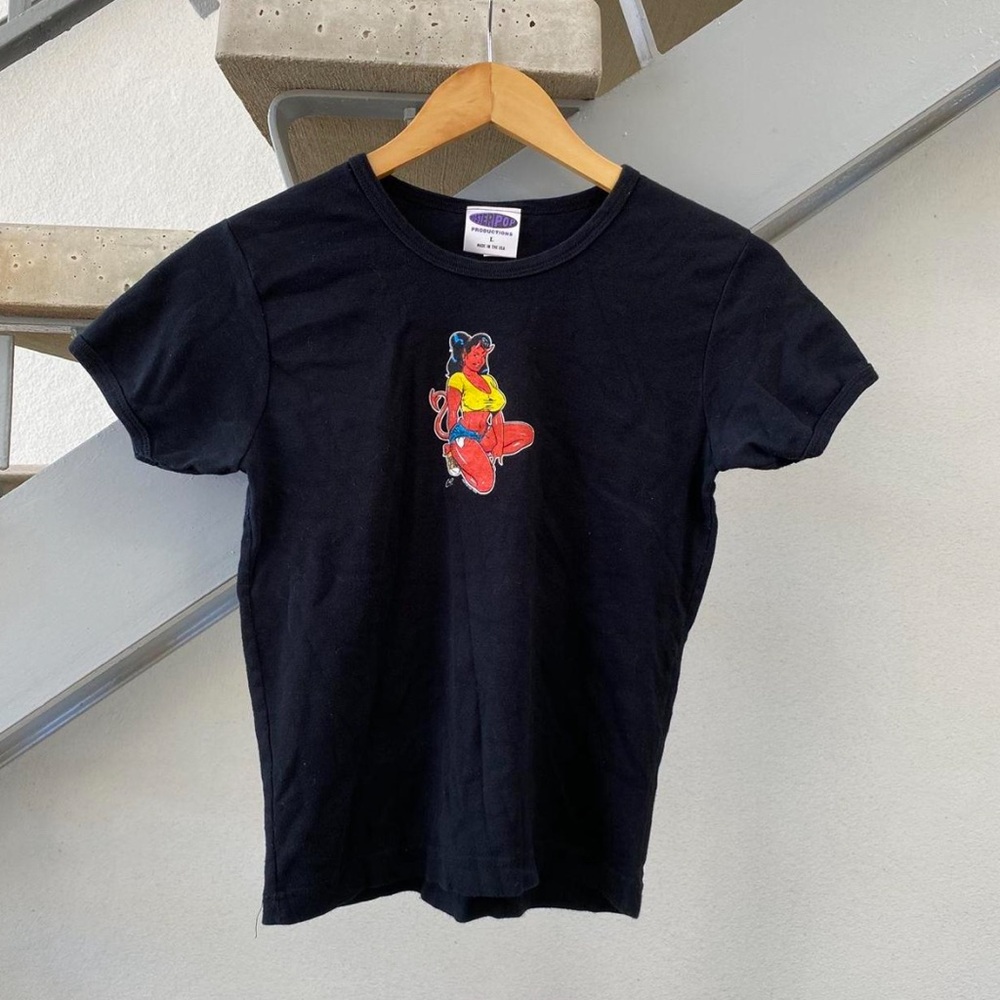 1999 Coop Devil Girl Poster Pop Women’s Baby Tee Size L